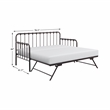 Pemberly Row Contemporary Metal Daybed with Trundle in Bronze