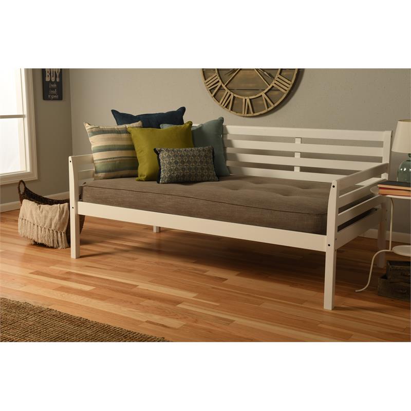 Pemberly Row Traditional Wood Twin-size Daybed with Trundle in White-Mattress Not Included