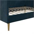 Pemberly Row Mid-Century Velvet Upholstered Daybed Full Size in Blue