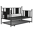 Pemberly Row Traditional Metal Full Daybed and Twin Trundle in Black