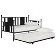 Pemberly Row Traditional Metal Full Daybed and Twin Trundle in Black