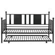 Pemberly Row Traditional Metal Full Daybed and Twin Trundle in Black