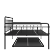 Pemberly Row Contemporary Metal Daybed and Trundle Full Size in Black