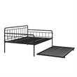 Pemberly Row Contemporary Metal Daybed and Trundle Full Size in Black