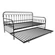 Pemberly Row Metal Twin Daybed with Roll Out Trundle in Black