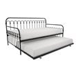 Pemberly Row Metal Twin Daybed with Roll Out Trundle in Black