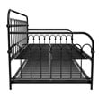 Pemberly Row Metal Twin Daybed with Roll Out Trundle in Black