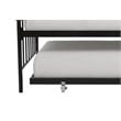 Pemberly Row Metal Twin Daybed with Roll Out Trundle in Black