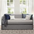 Pemberly Row Modern Upholstered Daybed with Trundle in Gray
