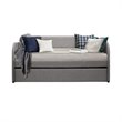 Pemberly Row Modern Upholstered Daybed with Trundle in Gray