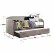 Pemberly Row Modern Upholstered Daybed with Trundle in Gray