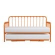 Pemberly Row Contemporary Metal Daybed with Trundle in Orange