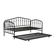 Pemberly Row Industrial Metal Twin Daybed & Trundle in Black