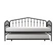 Pemberly Row Industrial Metal Twin Daybed & Trundle in Black