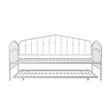Pemberly Row Modern Metal Twin Daybed & Trundle with Round Finial Posts in White