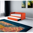 Pemberly Row Contemporary Fabric Upholstered Daybed with Trundle in Orange