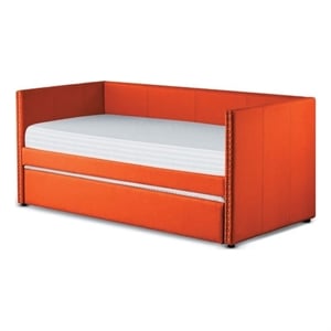 pemberly row contemporary upholstered daybed with trundle
