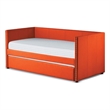 Pemberly Row Contemporary Fabric Upholstered Daybed with Trundle in Orange
