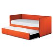 Pemberly Row Contemporary Fabric Upholstered Daybed with Trundle in Orange