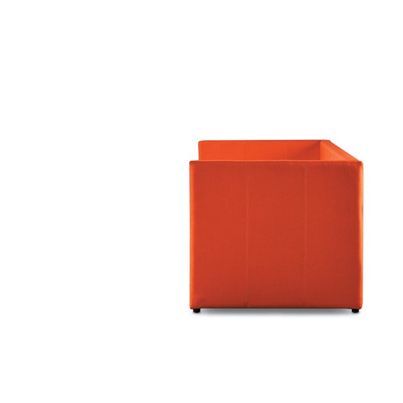 Pemberly Row Contemporary Fabric Upholstered Daybed with Trundle in Orange