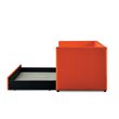 Pemberly Row Contemporary Fabric Upholstered Daybed with Trundle in Orange