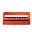 Pemberly Row Contemporary Fabric Upholstered Daybed with Trundle in Orange