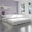 Pemberly Row Victorian Design Modern Metal Daybed and Trundle in White