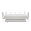Pemberly Row Victorian Design Modern Metal Daybed and Trundle in White