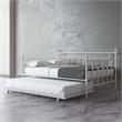 Pemberly Row Victorian Design Modern Metal Daybed and Trundle in White