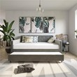 Pemberly Row Vintage Upholstered Full Daybed and Twin Trundle Set in Grey