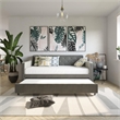 Pemberly Row Vintage Upholstered Twin Daybed and Twin Trundle Set in Grey
