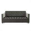 Pemberly Row Vintage Upholstered Twin Daybed and Twin Trundle Set in Grey