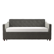 Pemberly Row Vintage Upholstered Twin Daybed and Twin Trundle Set in Grey