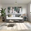 Pemberly Row Vintage Upholstered Twin Daybed and Twin Trundle Set in Grey