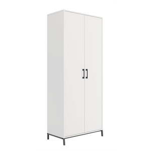 pemberly row transitional 2 door wood storage cabinet in white