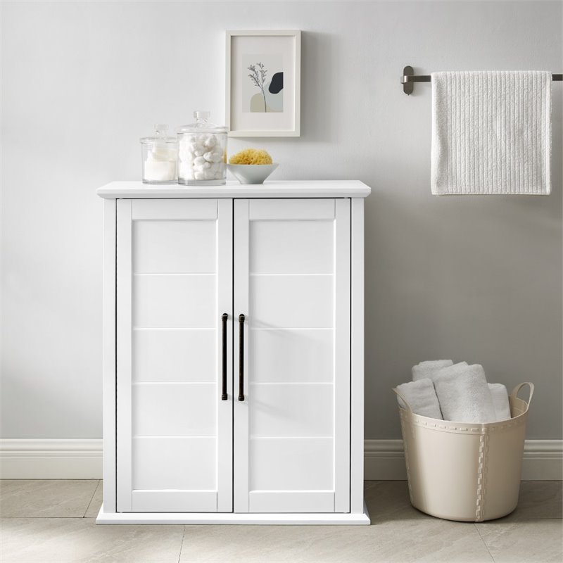 Pemberly Row Farmhouse Wood Stackable Storage Pantry in White