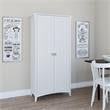 Pemberly Row Engineered Wood Kitchen Pantry Cabinet with Doors in White