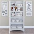 Pemberly Row Engineered Wood Kitchen Pantry Cabinet with Doors in White