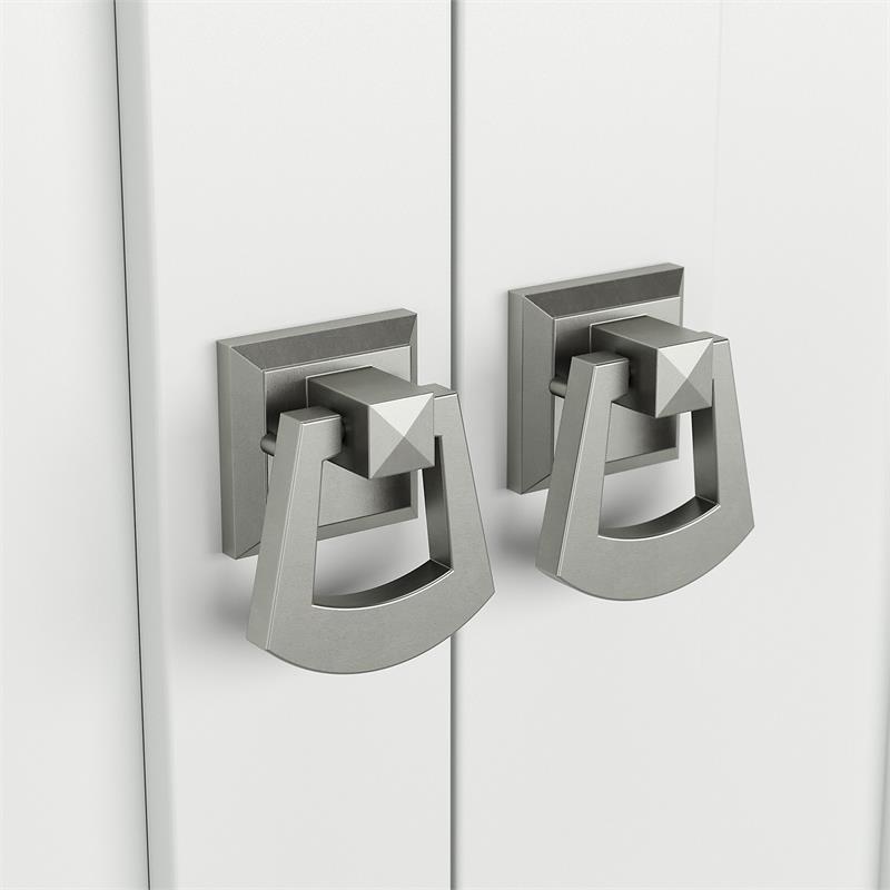 Pemberly Row Transitional Bathroom Storage Cabinet with Doors in White