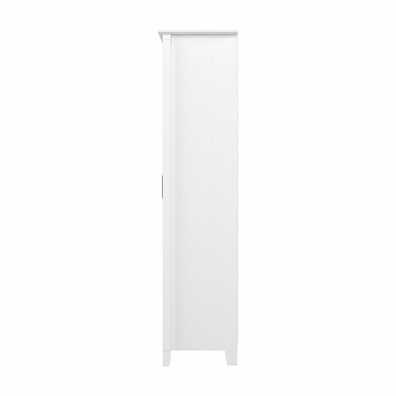 Pemberly Row Engineered Wood Bathroom Storage Cabinet with Doors in White