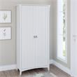 Pemberly Row Modern Engineered Wood Tall Storage Cabinet with Doors in White