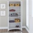 Pemberly Row Modern Engineered Wood Tall Storage Cabinet with Doors in White