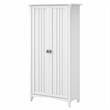 Pemberly Row Modern Engineered Wood Tall Storage Cabinet with Doors in White