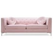 Pemberly Row Contemporary Tufted Velvet Sofa in Pink
