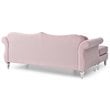 Pemberly Row Transitional Velvet Back Tufted Sofa Chaise in Pink