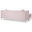 Pemberly Row Contemporary Velvet Sofa Chaise in Pink