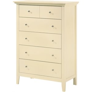 pemberly row contemporary wood 5 drawer chest in beige