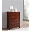 Pemberly Row Transitional 5-Drawer Solid Wood Bedroom Chest in Cherry