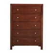 Pemberly Row Transitional 5-Drawer Solid Wood Bedroom Chest in Cherry