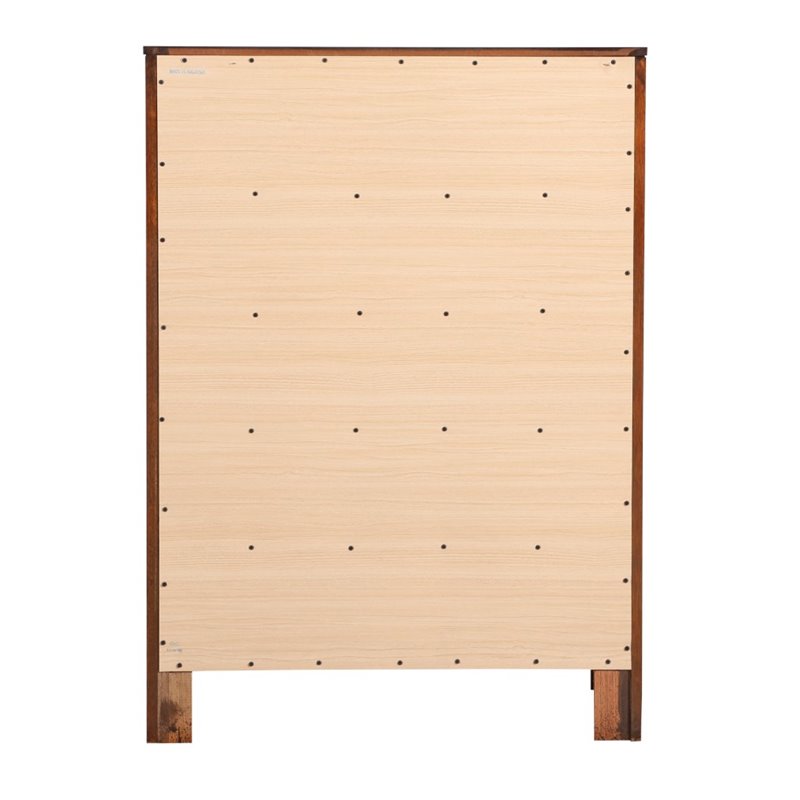 Pemberly Row Transitional 5-Drawer Solid Wood Bedroom Chest in Cherry